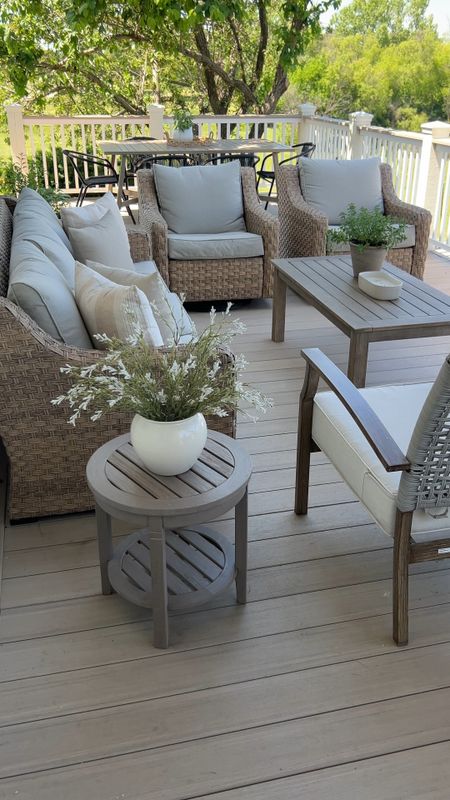Outdoor Space Inspo - mixed and matched furniture out here to best a cozy comfortable outdoor living and dining space! 

Outdoor furniture, patio furniture, outdoor table, outdoor chairs, outdoor dining table, Walmart patio, outdoor coffee table, planter, large planter, Amazon home, Amazon finds 

#LTKHome #LTKSaleAlert