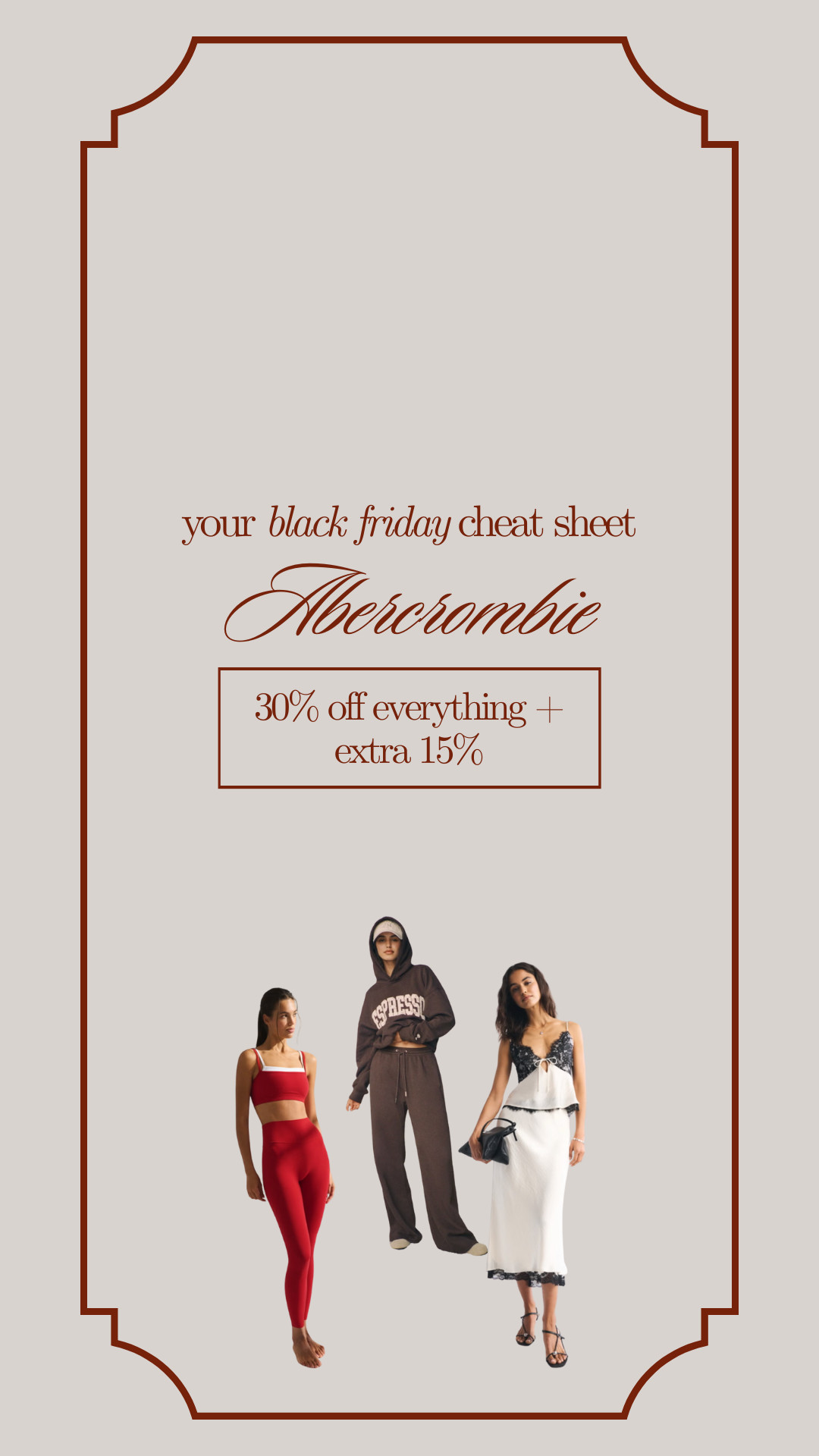 Best of Cyber Week & Black Friday deals: Abercrombie 30% off + extra 15%

use code: AFXLTK 

 #LTKCyberWeek #LTKgiftguide #LTKsale