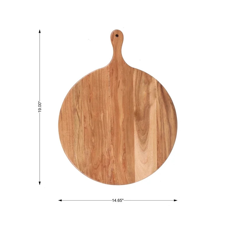 Better Homes & Gardens Round Acacia Wood Serving Board with Handle | Walmart (US)