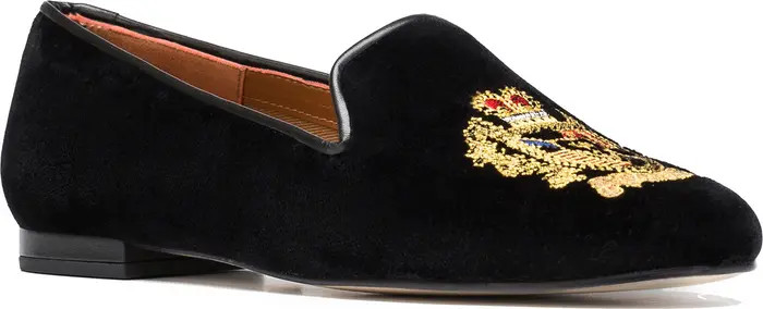 Gatsby Embroidered Emblem Flat (Women) | Nordstrom