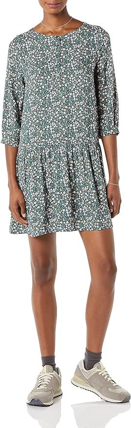 Amazon Essentials Women's Mini Feminine Fluid Twill Shirt Dress | Amazon (US)