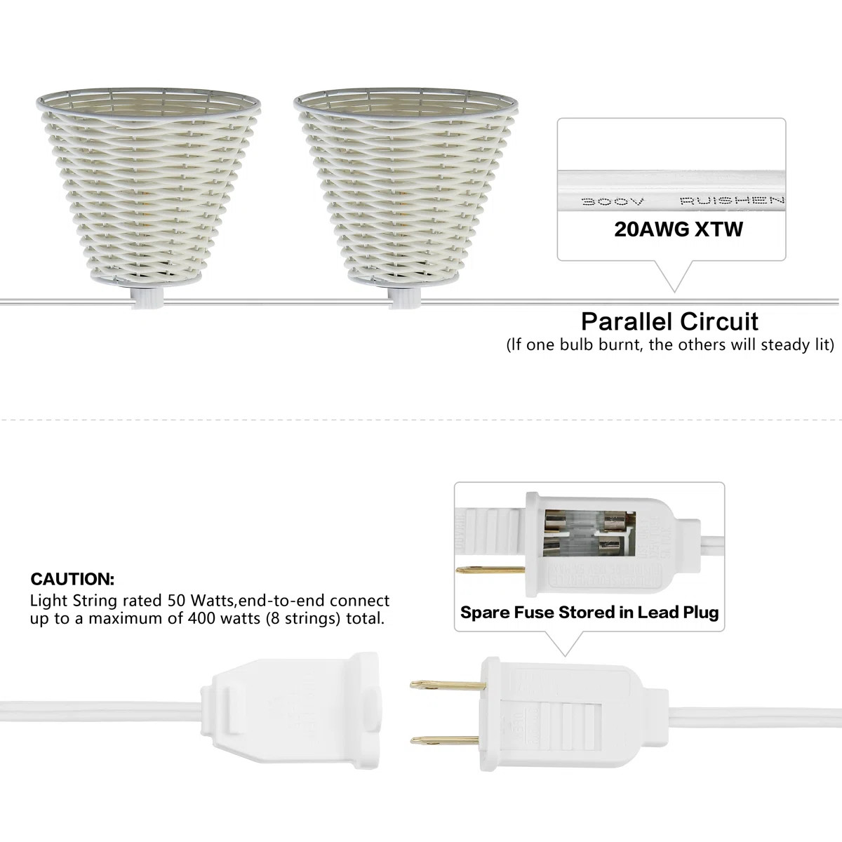 Birnir 10-Light Indoor/Outdoor 10 ft. Classic Cottage Incandescent G40 String Lights | Wayfair North America