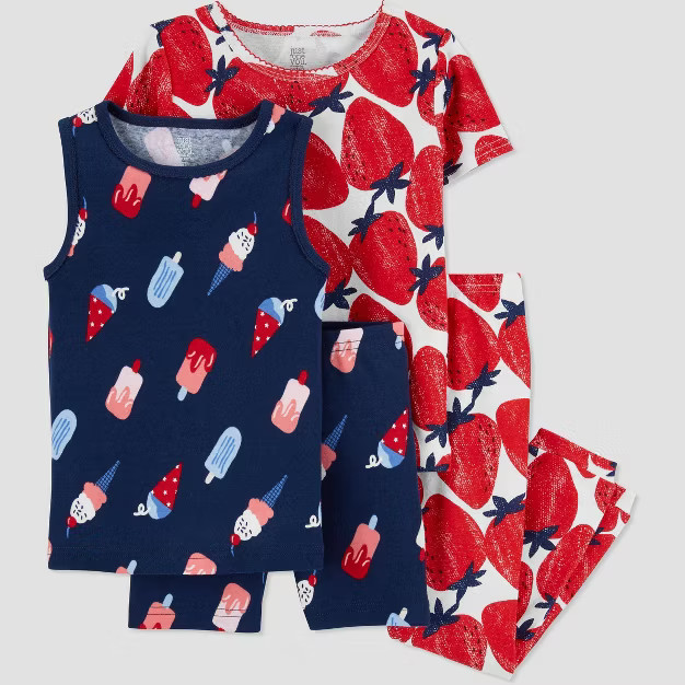 Toddler Girls' 'Strawberry Ice Cream' Pajama Set - Just One You® made by carter's Blue/Red | Target