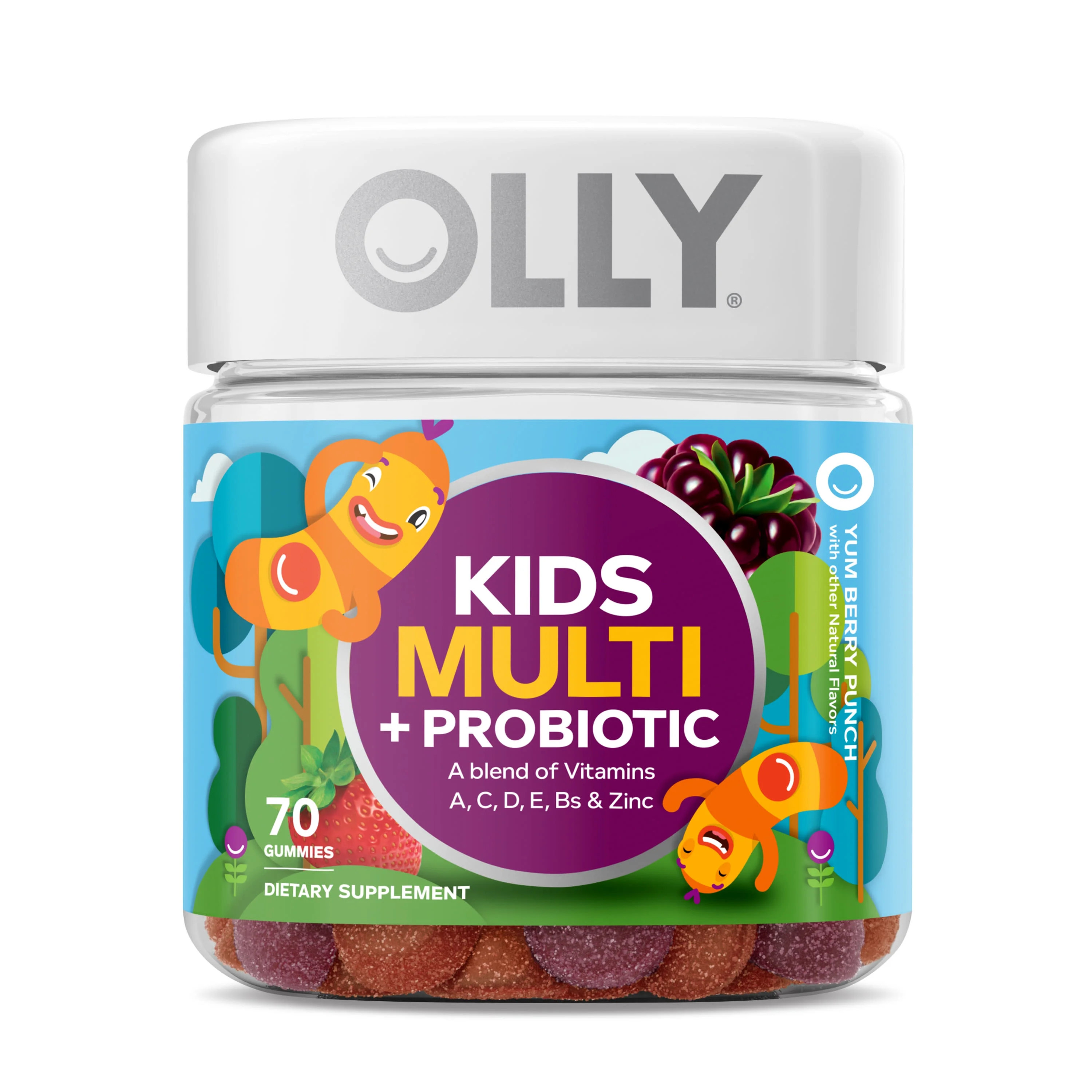 OLLY Kids Multivitamin + Probiotic Gummy, Digestive Support, Berry, 70 Ct | Walmart (US)
