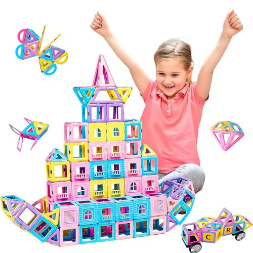 MAGBLOCK Magnetic Building Blocks Set: 156Pcs Magnetic Tiles Gifts with Car, Letter Card and Ferris Wheel, Upgrade Magnet Kids Toys for 3+ Year Old Boys Girls, STEM Toddler Toys for Inventive Learning | Amazon (US)