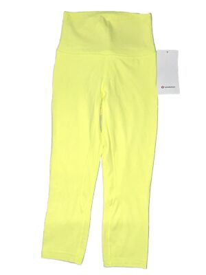 NWT🍋LULULEMON🍋SIZE 4🍋ALIGN HR CROP 21”🍋ELECTRIC YELLOW🍋$88🍋LINED | eBay | eBay US