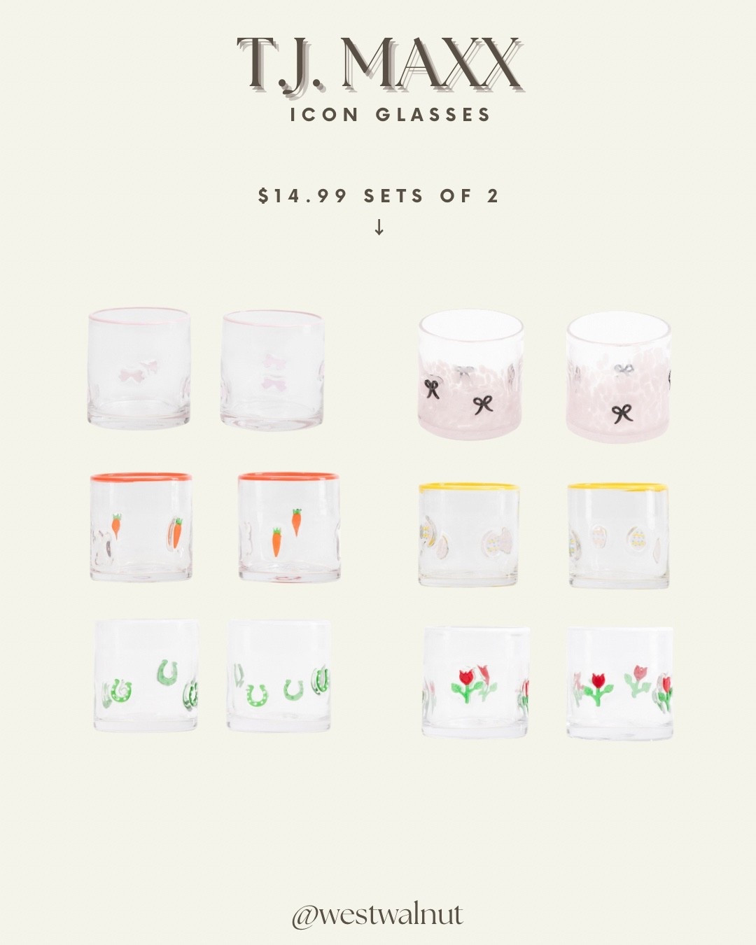 I scoured T.J. Maxx for the best affordable home finds so you don’t have to! These little icon glasses are so festive for spring and are super cheap ($14.99 for a set of 2). 

#iconglass #homedecor #glassware #affordablehomefinds @tjmaxx 

#LTKHome