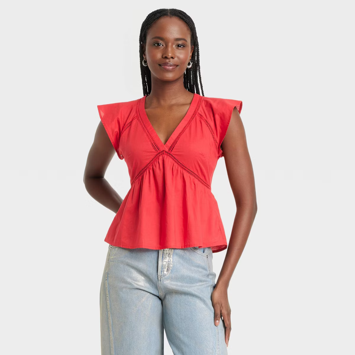Women's Flutter Short Sleeve Blouse - Universal Thread™ | Target