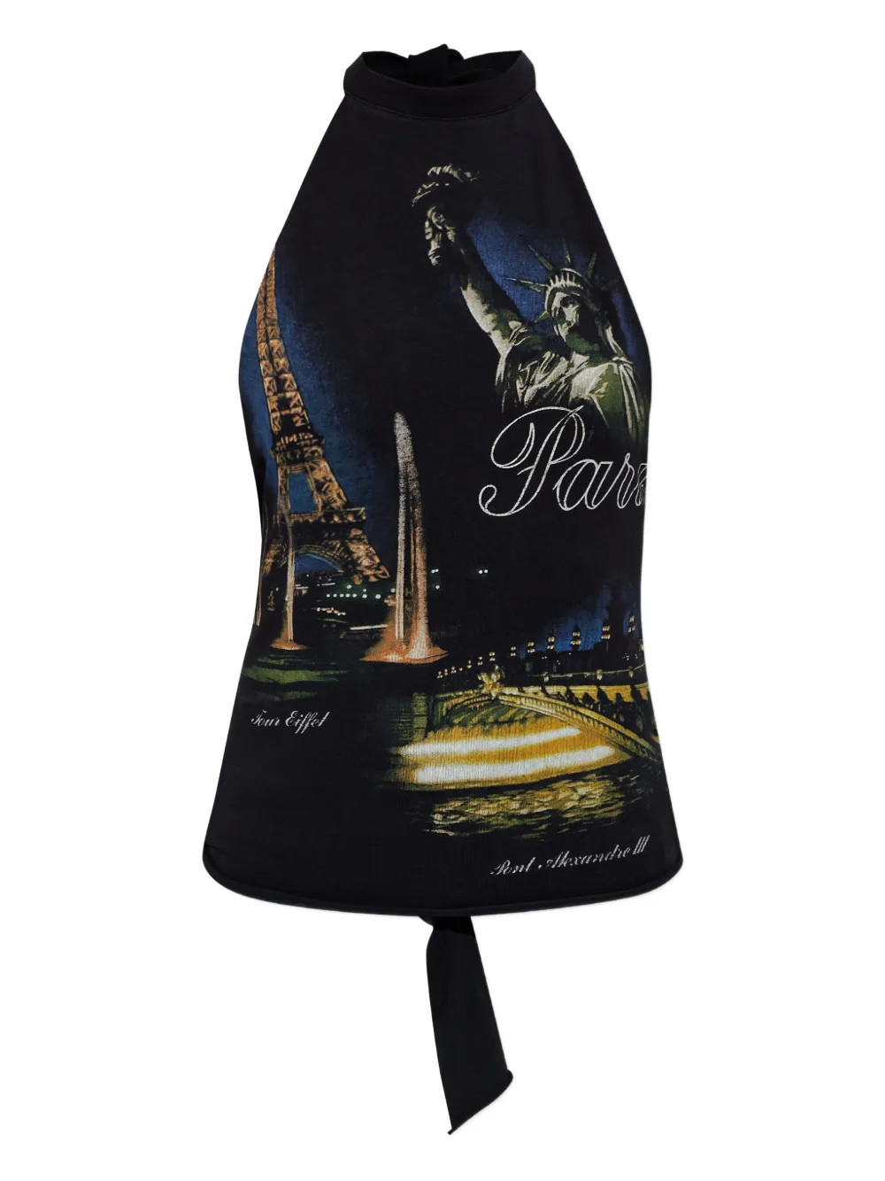 VETEMENTS graphic halter top - Black | Farfetch Global