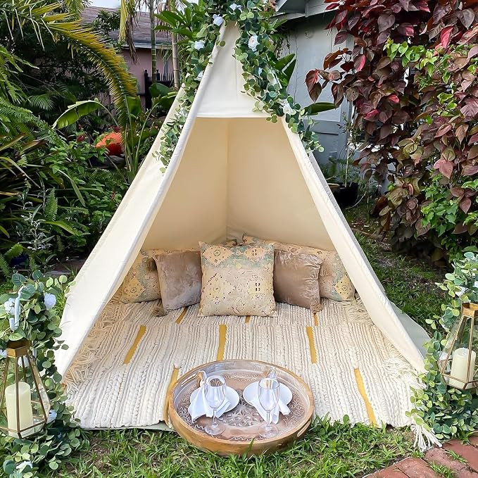 Teepee for Kids, Huge Teepee, Large Tall, Wedding Teepee, Adult Teepee,5 Sides Wide Open Front Te... | Amazon (US)