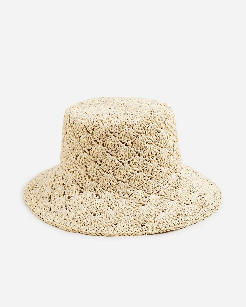 Crochet-weave faux-raffia bucket hat | J.Crew US