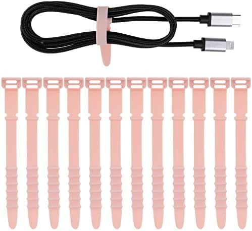 Amazon.com: Neepanda 12 Pack Reusable Cable Zip Ties, 4.5 Inch Elastic Silicone Cord Organizer St... | Amazon (US)