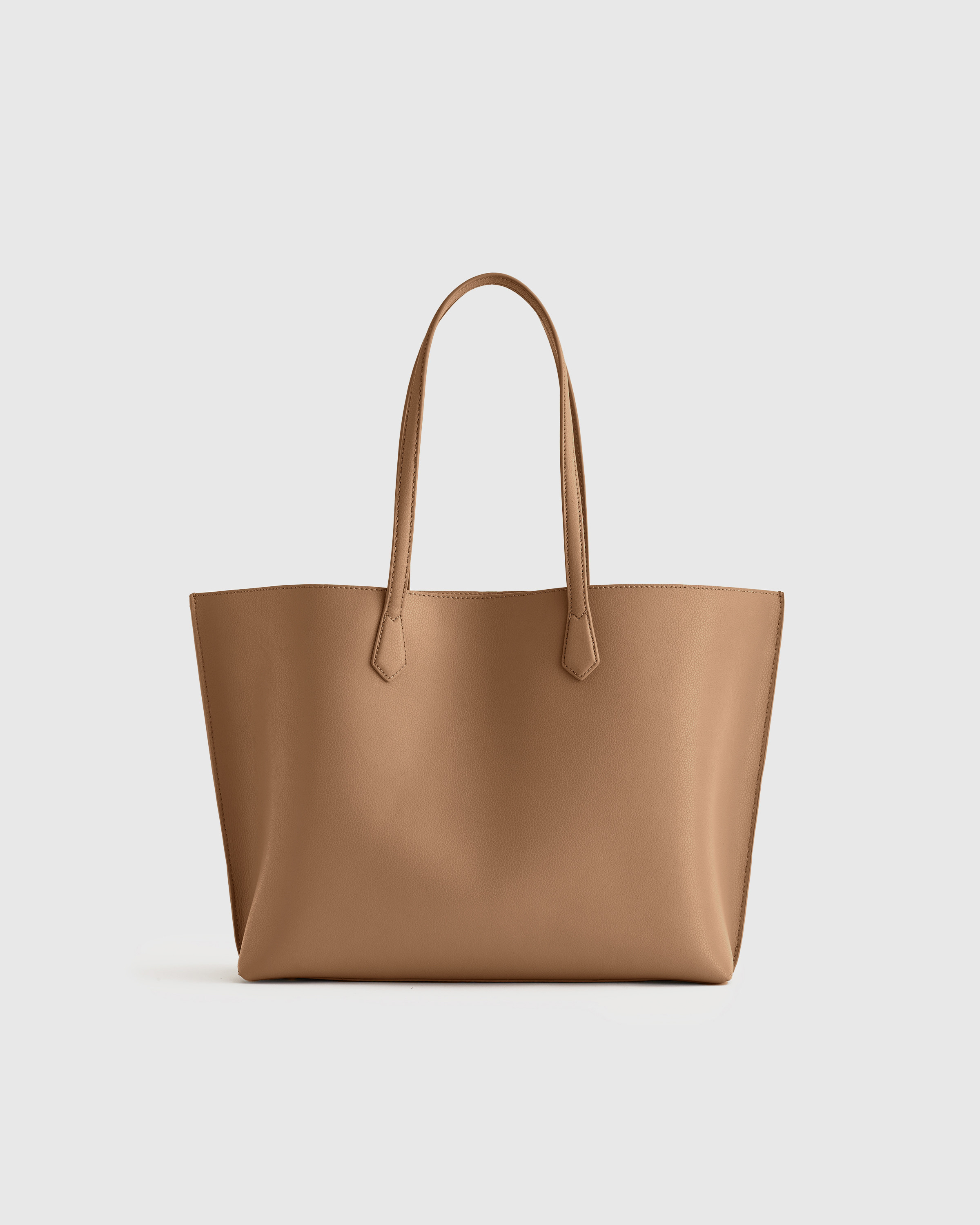 Quince | Women's Italian Leather Triple Compartment Shopper Tote in Cognac | Quince