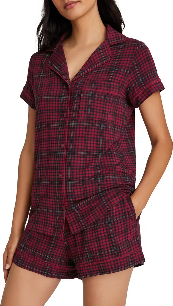 Women's Tri-Blend Sleep Short Sleeve Top & Short Pajamas | Nordstrom