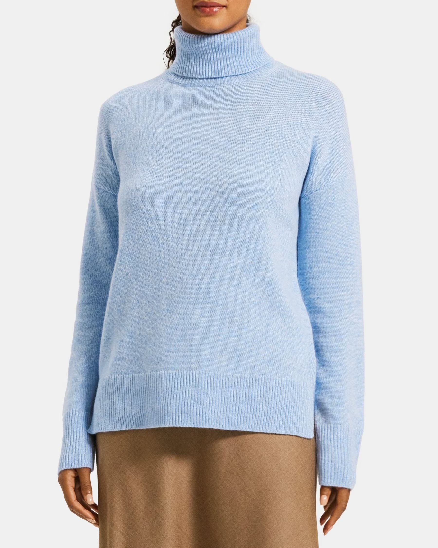 Slouchy Turtleneck Sweater in Cashmere | Theory Outlet