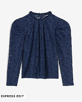 Lace Puff Sleeve Top | Express