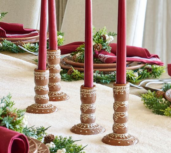Handcrafted Ceramic Gingerbread Candle Holder | Pottery Barn (US)