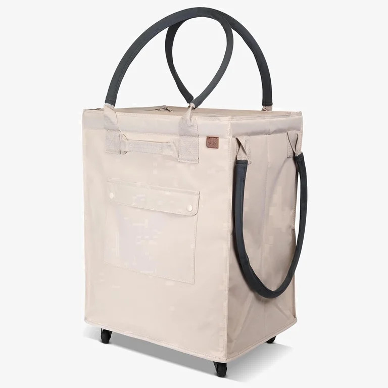 CleverMade Rolling Tote Cart 90L Collapsible Wheeled Bag, Cream | Walmart (US)