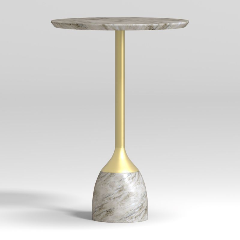 Leni Grey Marble Drink Table + Reviews | Crate and Barrel | Crate & Barrel