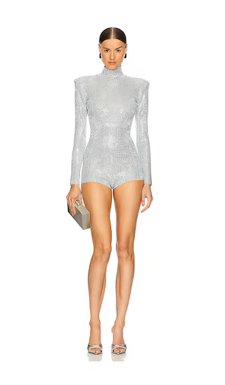 Auburn Knit Romper in Metallic Dove & Silver | Revolve Clothing (Global)