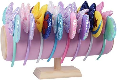 Headband Holder Organizer for Baby Girl Headband Display Stand Wood (Pink) | Amazon (US)