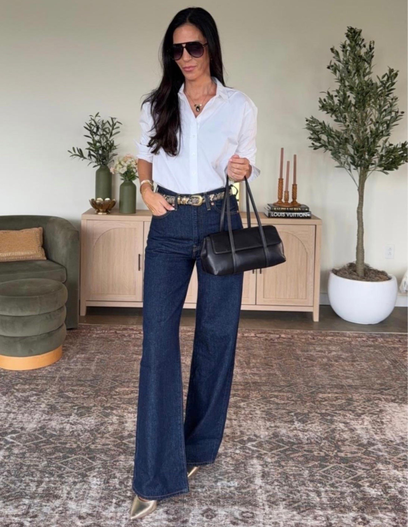 30% off at checkout 

Levi’s Ribcage wide leg denim- wearing a 27x34  color: “shaded view” 
Small white shirt

#LTKU #LTKOver40 #LTKootd