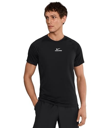 Nike Men's Pro Training Dri-FIT Short Sleeve Top Black/White X-Large | Amazon (US)