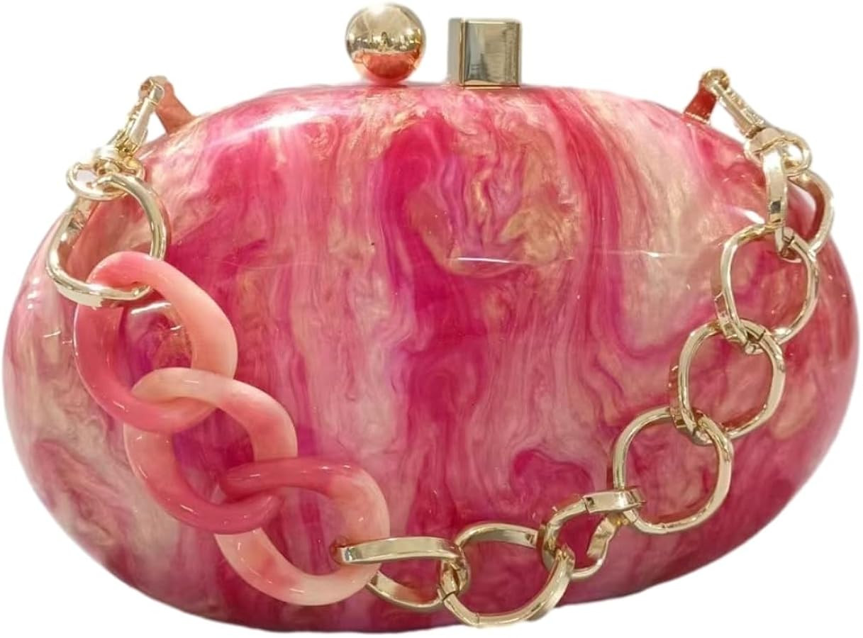 Acrylic Evening Clutch Bag for Women Shell Shape Shoulder Crossbody Bag Glitter Marble Purse Hand... | Amazon (US)