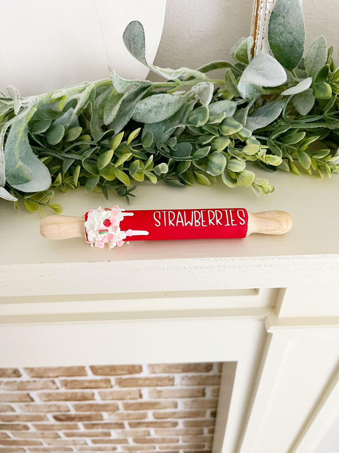 strawberry Mini Rolling pin, tiered tray decor | Etsy (US)