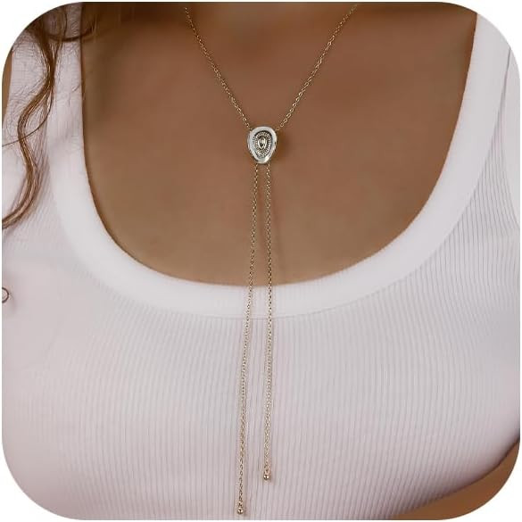 Western Cowgirl Hat Necklace for Women Gold Silver Dainty Bolo Tie Cowboy Necktie Accessories Sma... | Amazon (US)