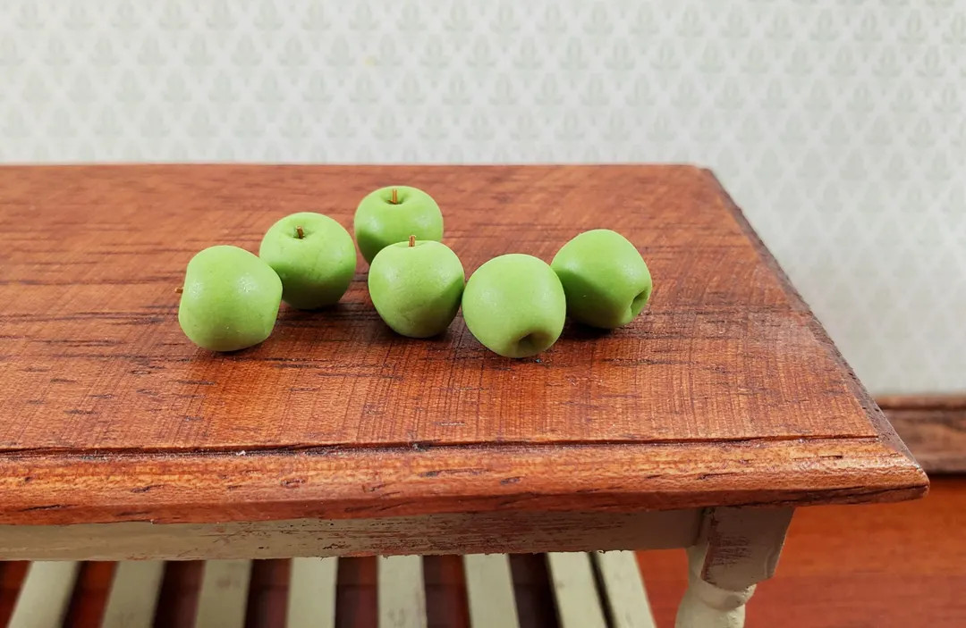 Dollhouse Green Apples Set of 6 1:12 Scale Miniatures Kitchen Food Fruits - Etsy | Etsy (US)