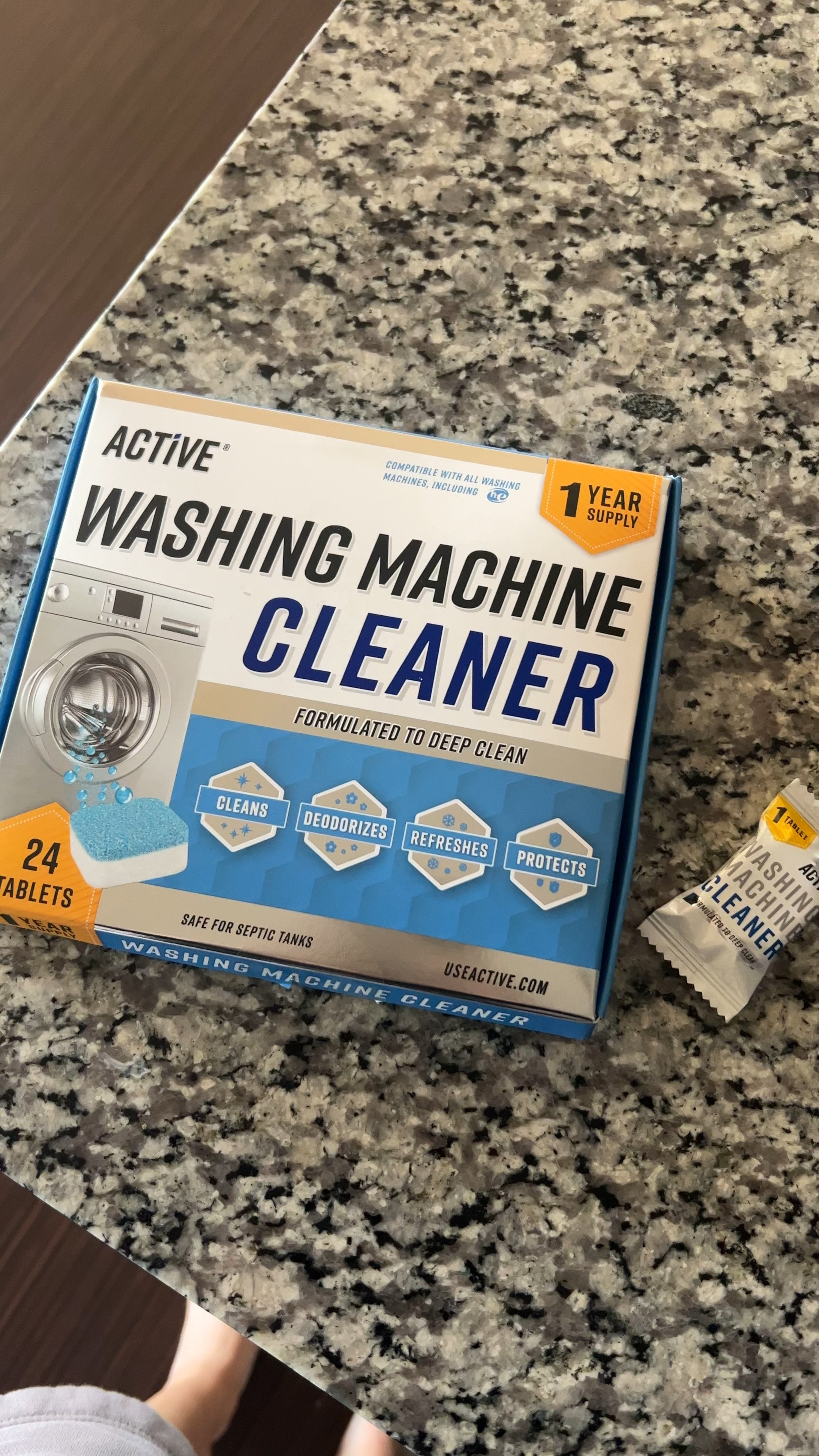 Active Washing Machine Cleaner Descaler, Deep Cleaning Tablets for He Front & Top Load Washer, 24 Pack