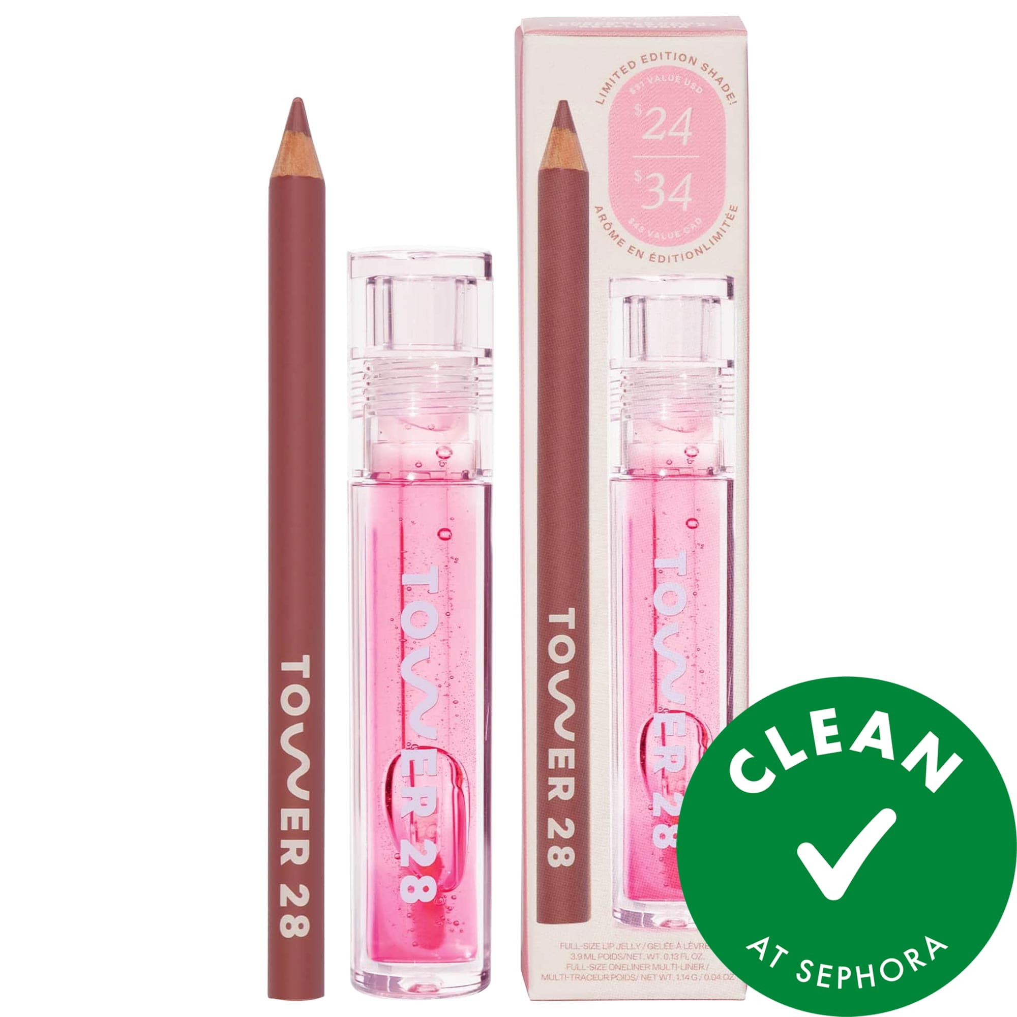 Tower 28 Beauty Line + Shine Lip Pencil and Lip Gloss Gift Set | Sephora (US)