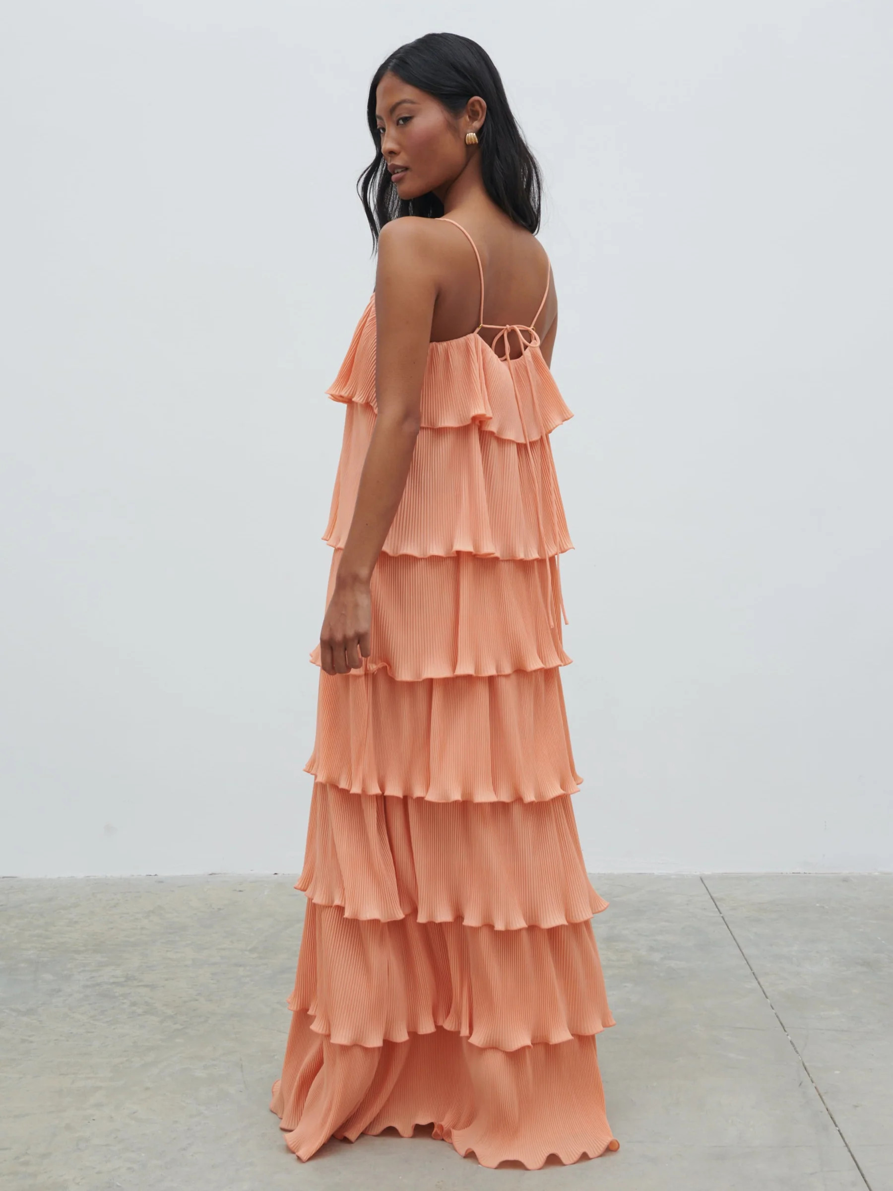 Kaelie Ruffle Plisse Maxi Dress | Pretty Lavish (UK)