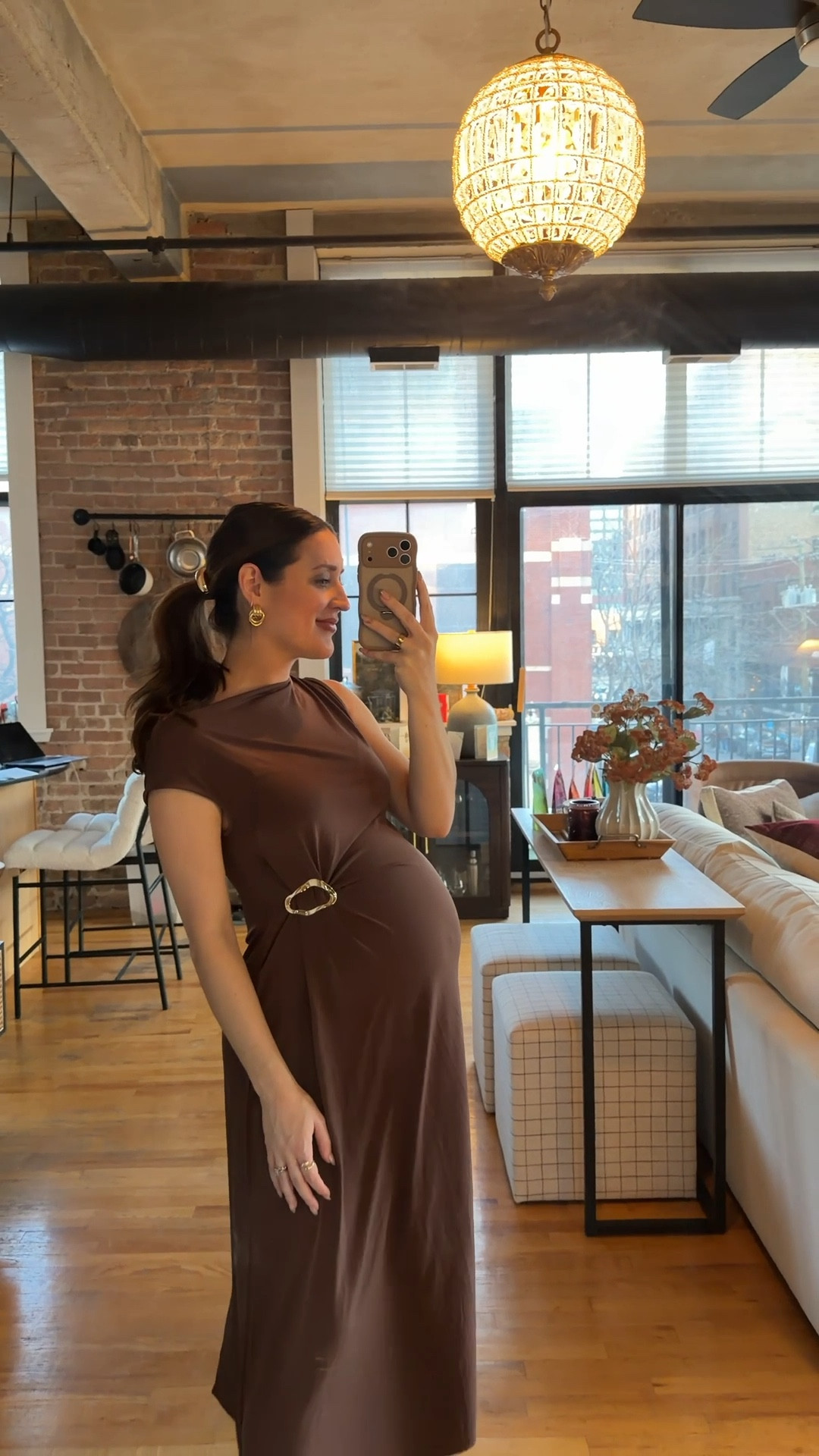 Date night outfit at almost 35 weeks! Wearing my first maternity dress and think it’s really beautiful! I sized up to a small but didn’t need to. I’d suggest your pre pregnancy size 

#LTKmomlife #LTKBump #LTKPetite