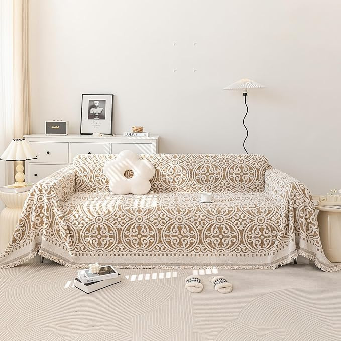 HANDONTIME Couch Cover L Shape Couch Covers for Sectional Sofa French Farmhouse Couch Cover Blank... | Amazon (US)