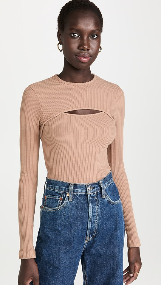 AGOLDE Lyza Cut Out Rib Top | SHOPBOP | Shopbop