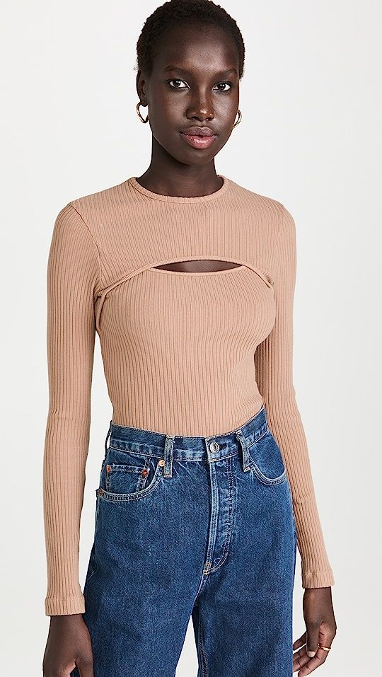 AGOLDE Lyza Cut Out Rib Top | SHOPBOP | Shopbop