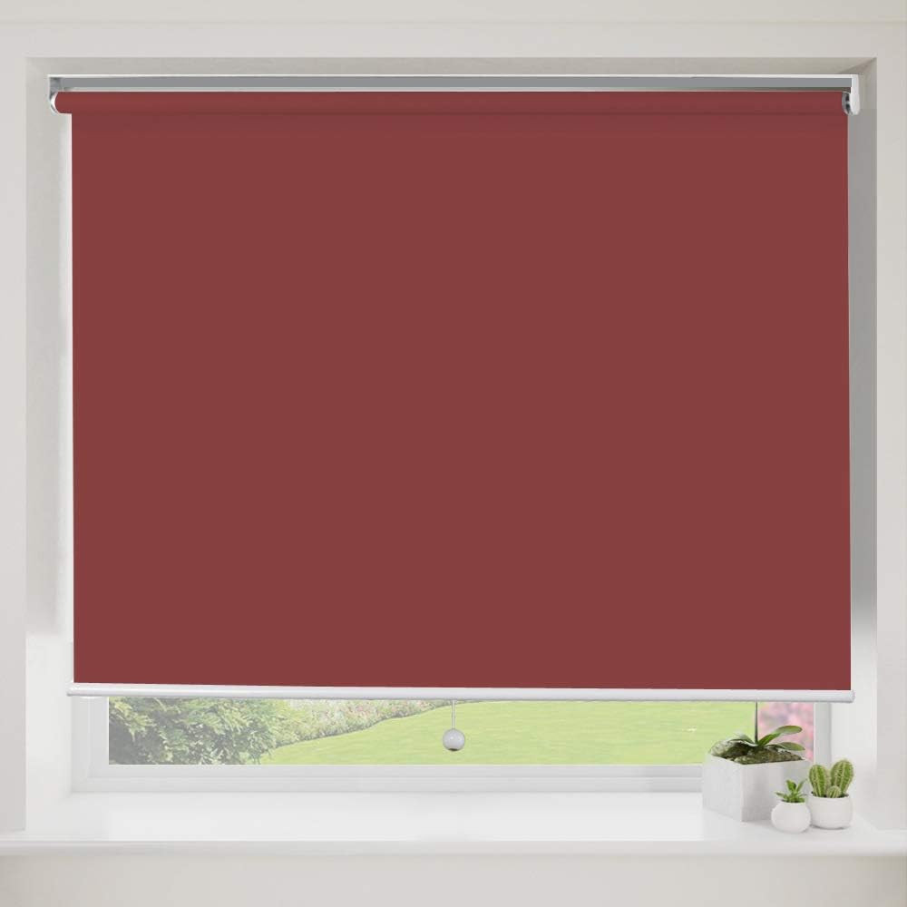 Blackout Cordless Window Shades, Red Waterproof Fabric Roller Blinds, Premium UV Protection Rolle... | Amazon (US)