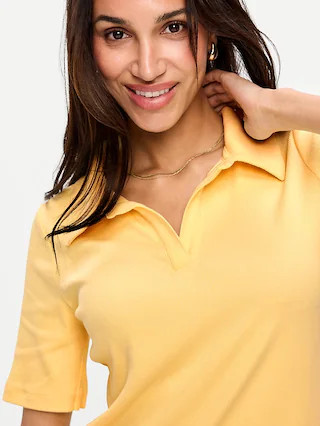 Short-Sleeve Polo Midi Dress | Old Navy (US)