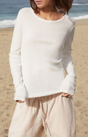 John Galt White Leah Long Sleeve Top | PacSun