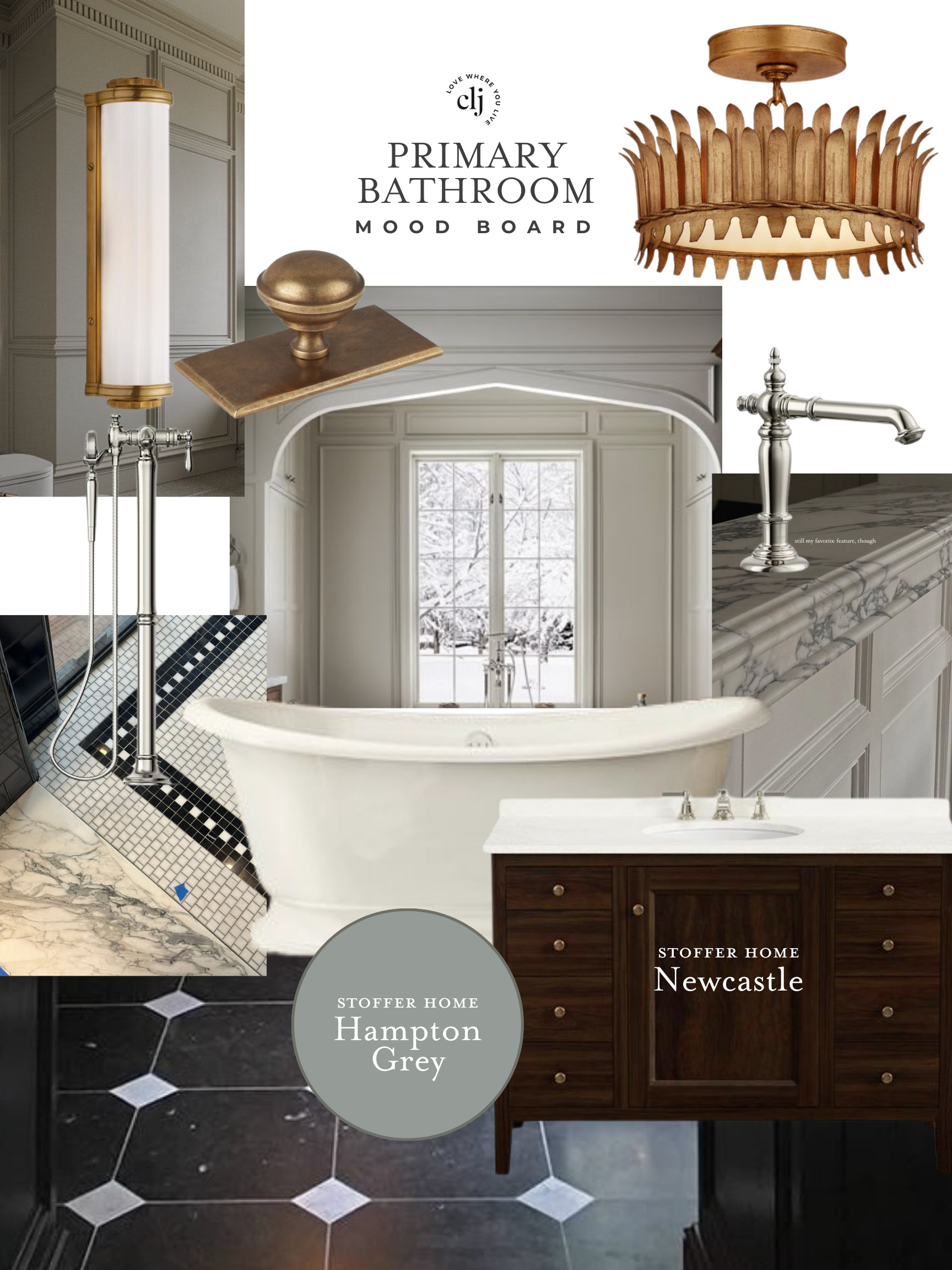 The Primary Bathroom Mood Board! It's been a long time coming but I still can't believe it's actually happening. Linking all of the fixtures that I chose (we're working with Jean Stoffer on this project so most is sourced from Stoffer Home!)  🤎

#LTKStyleTip #LTKU #LTKHome