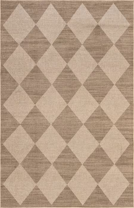 Natural Kamilah Easy-Jute Washable Checkered 5' x 8' Area Rug | Rugs USA