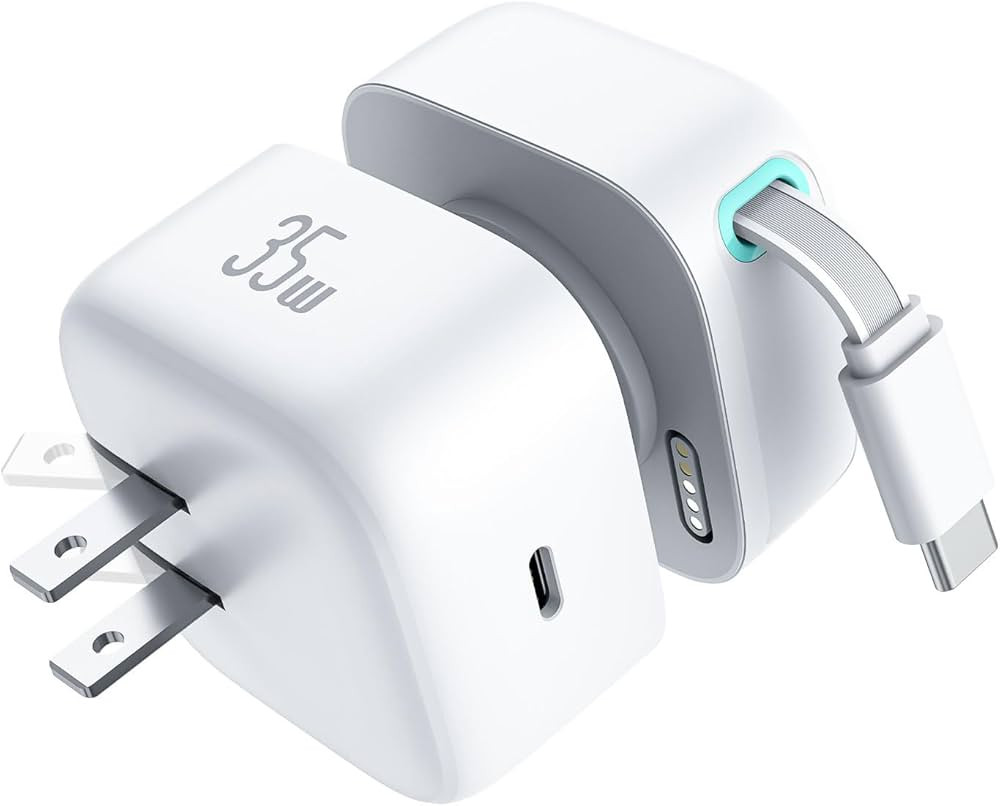 Retractable Wall Charger, 35W PD Fast Charger Block with Type C Retractable Cable (31.5 inch) and... | Amazon (US)