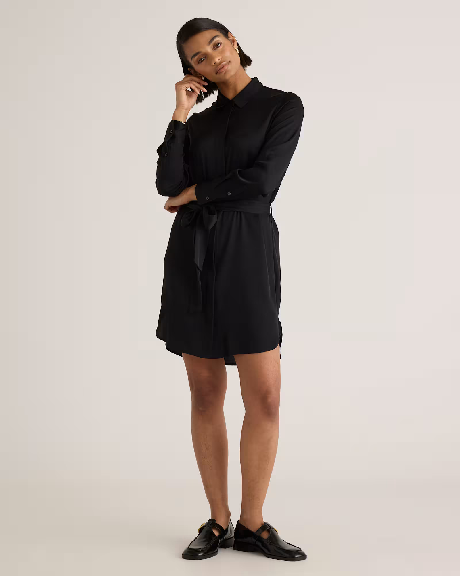 Washable Stretch Silk Shirt Dress | Quince
