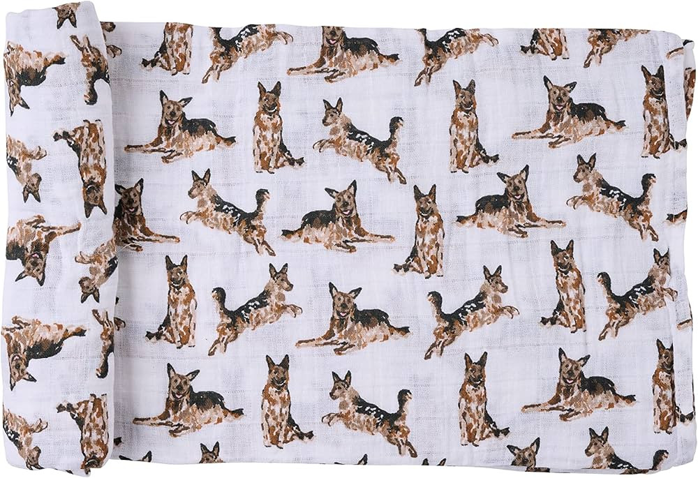 Mud Pie Baby Dog Breed Swaddle Blanket, German Shepherd 47" x 47" | Amazon (US)
