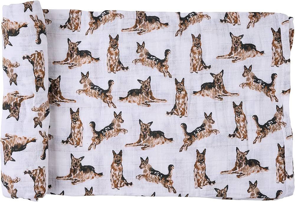 Mud Pie Baby Dog Breed Swaddle Blanket, German Shepherd 47" x 47" | Amazon (US)