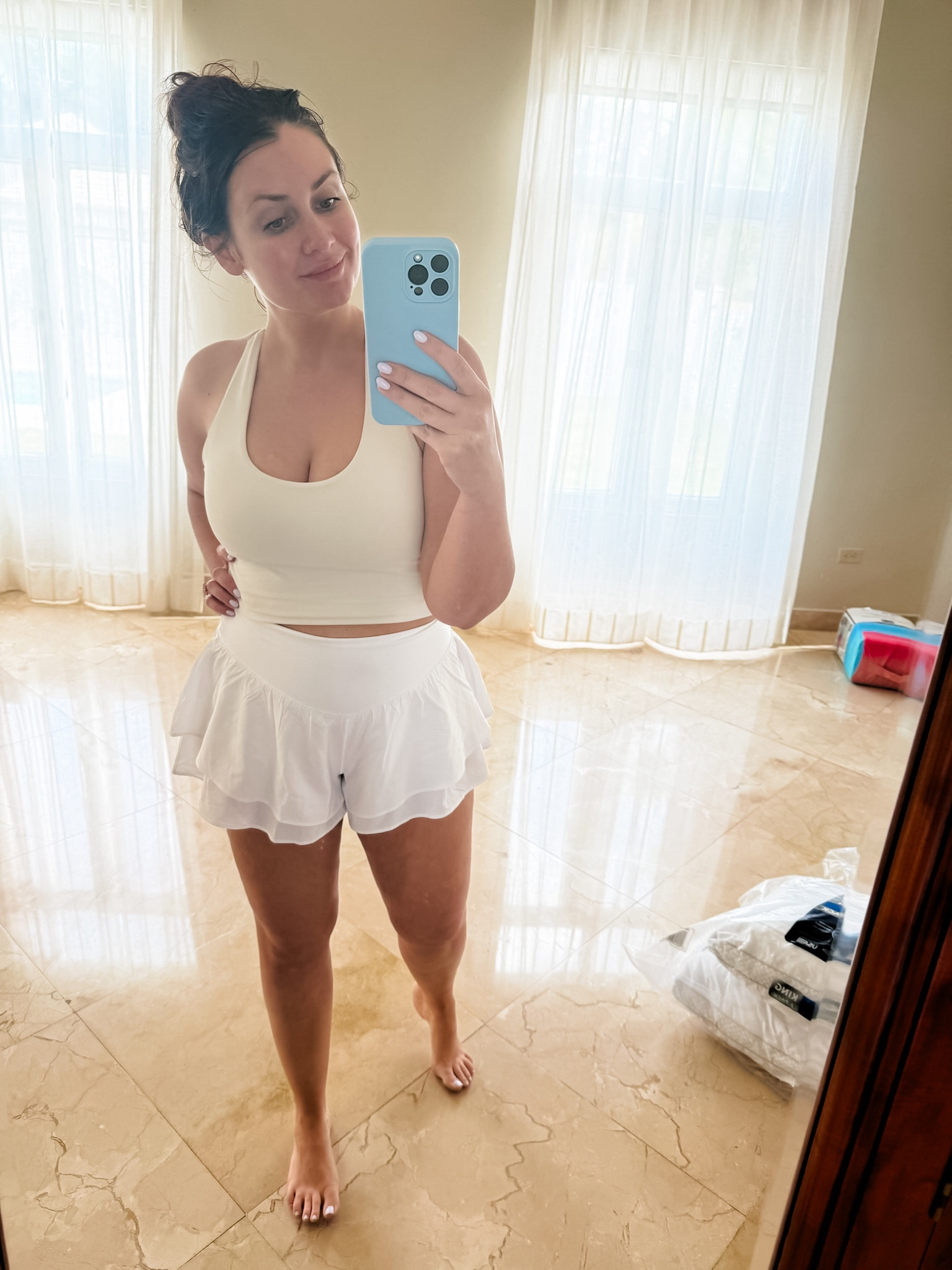 These shorts are giving tennis vibes with all of the comfort and tummy control!!

#LTKFitness