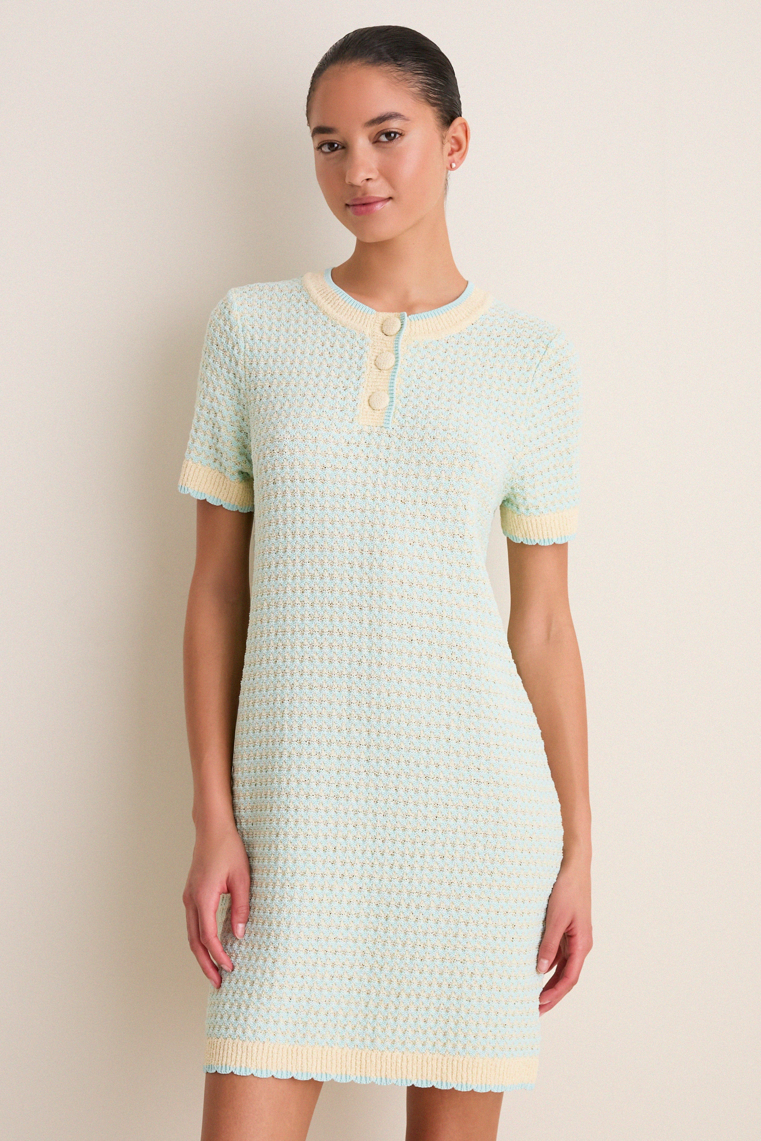 Mint Knit Short Sleeve Francine Shift Dress | Tuckernuck (US)