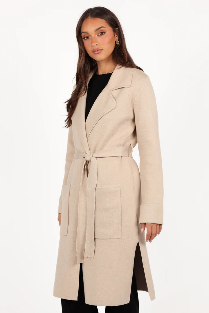 Decker Waist Tie Coatigan - Oatmeal | Petal & Pup (US)